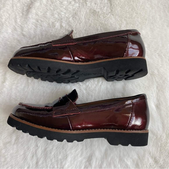 Earthies By Earth Braga Wine Burgundy Patent Leather Penny Loafers | Sz 7.5 - Picture 2 of 10